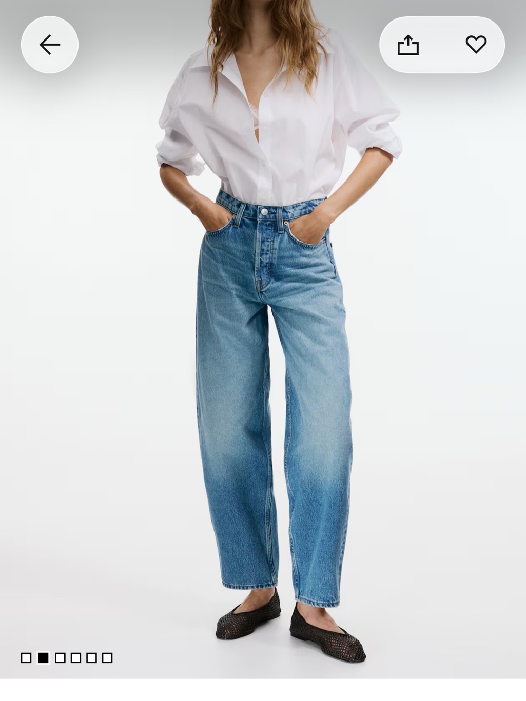 H&M Barrel Jean Size 4 Medium Wash